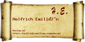 Helfrich Emilián névjegykártya